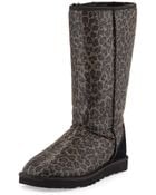 Ugg Glitter Leopard-print Classic Tall Boot - Lyst