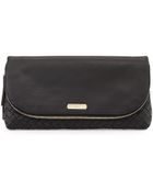 Cole Haan Junia Leather Woven Clutch - Lyst