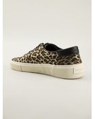Saint Laurent Leopard Print Sneakers - Lyst