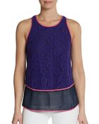 French Connection Poppy Lace Piping Tank - Lyst