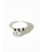 Missguided Gem Detail Layered Heel Chain Silver - Lyst