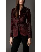 Burberry Velvet Jacquard Tailored Jacket - Lyst