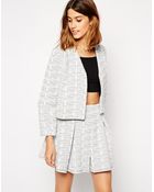 Asos Cropped Ovoid Quilted Blazer - Lyst
