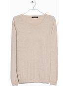 Mango Polka-Dot Cotton-Blend Sweater - Lyst