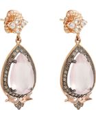 Sara Weinstock Diamond & Rose Quartz Drop Earrings - Lyst