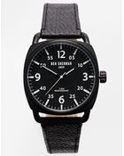 Ben Sherman Black Leather Strap Watch Wb008b - Lyst
