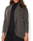 Ralph Lauren Lauren Plus Cashmere Open Front Cardigan - Lyst