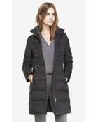 Express Hooded Faux Fur Trim Fitted Puffer Coat - Lyst