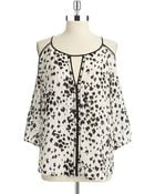 Trina Turk Cold Shoulder Patterned Blouse - Lyst