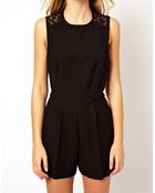 Asos Playsuit With Lace Back - Lyst
