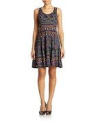 Jessica Simpson Printed Fit And Flare Dress - Lyst
