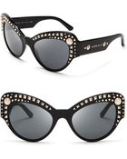 Versace Studded Cat Eye Sunglasses - Lyst