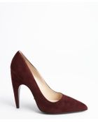 Prada Merlot Suede Pointed To Pumps - Lyst
