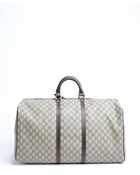 Gucci Ebony and Beige Gg Canvas Large Weekend Duffel - Lyst