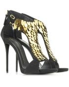 Giuseppe Zanotti Black Suede Embellished Sandal - Lyst