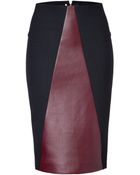 Roland Mouret Leather/Knit Pencil Skirt - Lyst