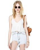 Nasty Gal Pleat Treat Crop Top - Lyst