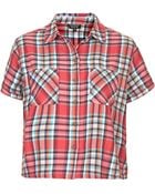 Topshop Short Sleeve Multi Check Shirt - Lyst