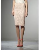 Patrizia Pepe Longuette Skirt In Viscose With Lace Layer - Lyst