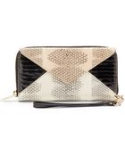 Loeffler Randall Snake-Embossed Leather Wristlet Wallet - Lyst