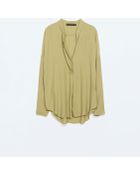 Zara V-Neck Blouse - Lyst