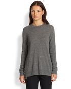 Vince Cashmere Overlay Crewneck Sweater - Lyst
