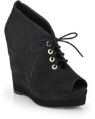 Diane von Furstenberg Payton Suede Open Toe Wedge Ankle Boots - Lyst