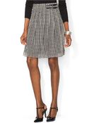 Lauren by Ralph Lauren Georgette Houndstooth Skirt - Lyst
