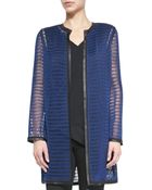 Elie Tahari Reversible Mesh Soho Coat - Lyst