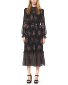 Michael Kors Floral-Print Silk-Chiffon Dress - Lyst