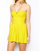 Asos Bandeau Playsuit - Lyst