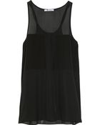 T By Alexander Wang Paneled Silk-Chiffon Tank - Lyst