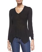 Lanvin Long-Sleeve Scarf-Hem Sweater - Lyst