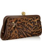 Alexander McQueen Convertible Leopard-Print Calf Hair And Leather Clutch - Lyst