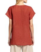 Lafayette 148 New York Short-Sleeve Linen Tunic - Lyst