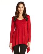 Karen Kane Studded Handkerchief Hem Top - Lyst