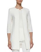 Misook Textured Long Open Jacket - Lyst