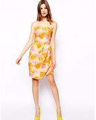 Asos Cami Wrap Jacquard Tulip Dress - Lyst