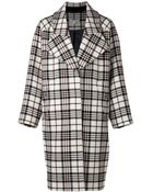 Carven Plaid Overcoat - Lyst