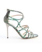 Jimmy Choo Blackand Seafoam Green Embossed Leather 'Sazerac' Pumps - Lyst