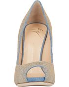 Giuseppe Zanotti Embellished Denim Platform Pumps - Lyst