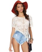 Nasty Gal Maria Crochet Tee - Lyst