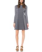 Michael Kors Striped Fit-And-Flare Dress - Lyst