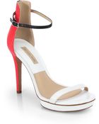 Michael Kors Doris Sueded Snakeskin Platform Sandals - Lyst