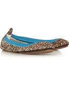 Yosi Samra Classic Fold-Up Zebra-Print Ballet Flats - Lyst