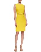 Michael Kors Chain-front Crepe Sheath Dress - Lyst