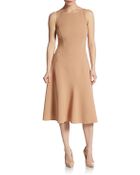Michael Kors Stretch Wool Fit-And-Flare Dress - Lyst