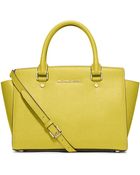 MICHAEL Michael Kors Selma Leather Medium Zip Satchel - Lyst