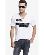 Express Henley Graphic Tee - Block It Out - Lyst