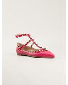 Valentino Rockstud Ballerinas - Lyst